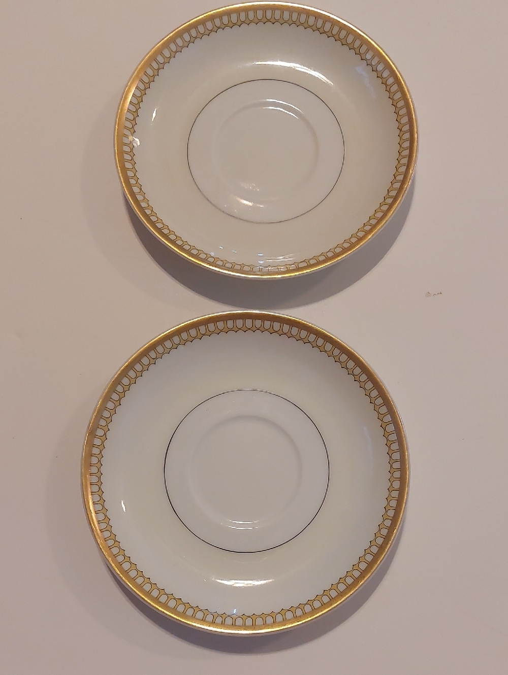 Antique Haviland & Co. Limoges France Porcelain Bouillon Saucers - Set Of 2